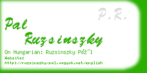 pal ruzsinszky business card